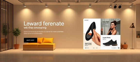 elegant ecommerce template, stylish, featuring a landing page, photorealistic, responsive grid layout, highly detailed, animated icons and graphics, high clarity, muted colors, diffused lighting, shot with a zoom lens
